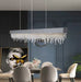 Gold/Chrome/Black Modern Rectangle Chandelier for Dining Room Chrome / Cool Light, Dimmable / L31.5*W4.7*H9.8"