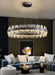 MIRODEMI® Modern Creative Round Hanging Crystal LED Chandelier for Living Room, Dining Room Warm Light / Dimmable / Gold / Dia15.7xH7.1" / Dia40.0xH18.0cm