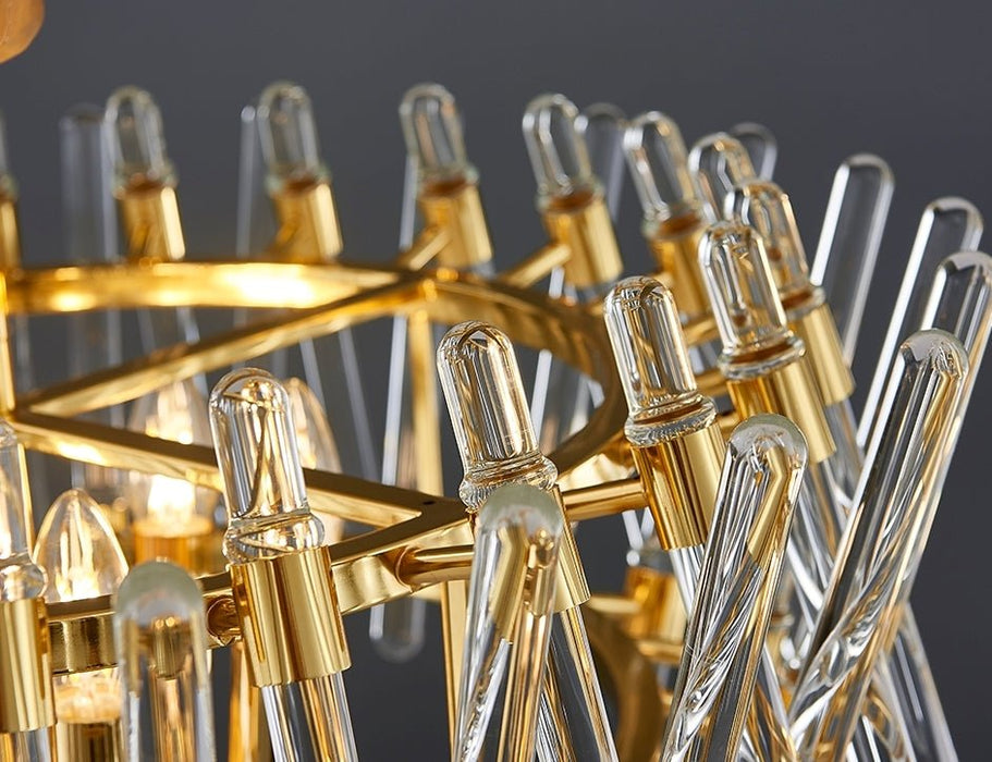 MIRODEMI® Luxury Gold Rectangle Creative Design Glass Chandelier For Dining Room image | luxury lighting | luxury chandeliers