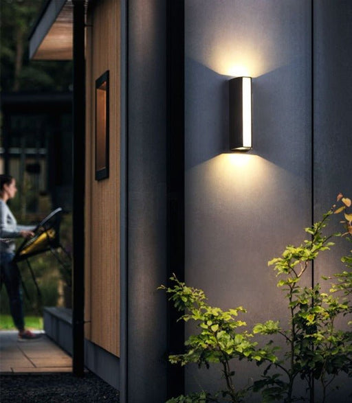 MIRODEMI® Modern Black Outdoor Waterproof Aluminum LED Wall Lamps For Porch, Garden W2.6*D2.6*H8.7" / Warm white / 4W