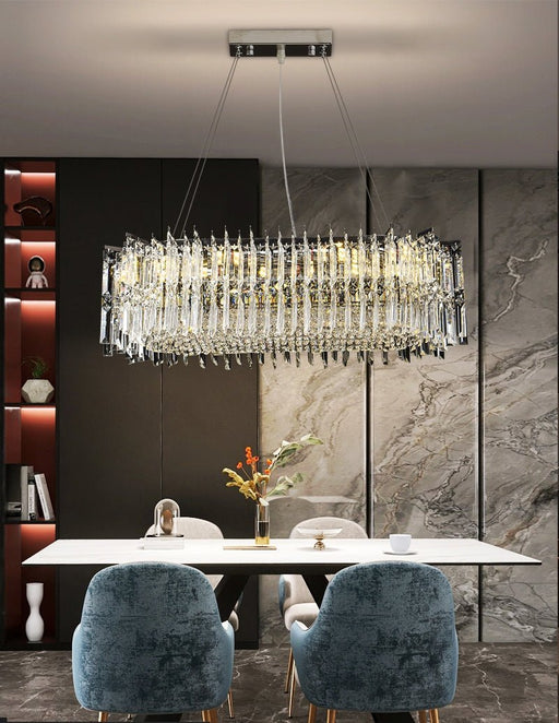 MIRODEMI® Modern Chrome Crystal LED Chandelier For Dining Room, Kitchen Cool Light / Non-Dimmable