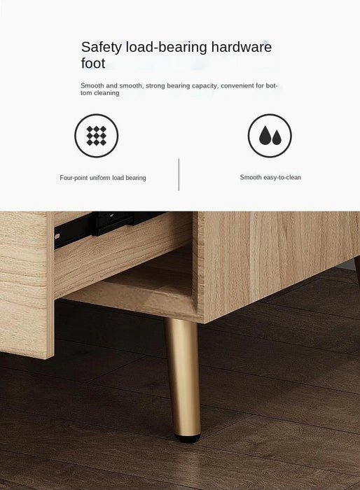 MIRODEMI® Blue/Gray Wood Bedside Cabinet With USB & Wireless Charger & Touch Sensor Lamp