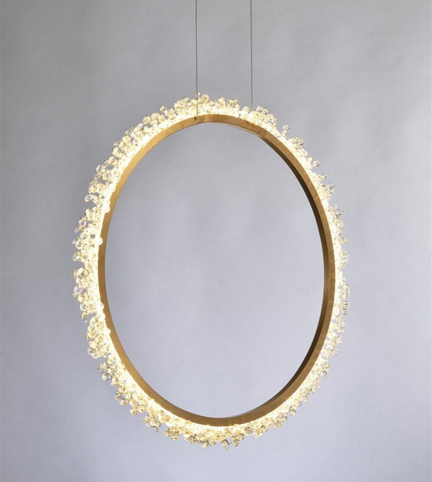 MIRODEMI® Modern Crystal LED Pendant Light in the Shape of Rings for Living Room Cool Light / Dia23.6" / Dia60.0cm