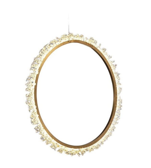 MIRODEMI® Modern Crystal LED Pendant Light in the Shape of Rings for Living Room