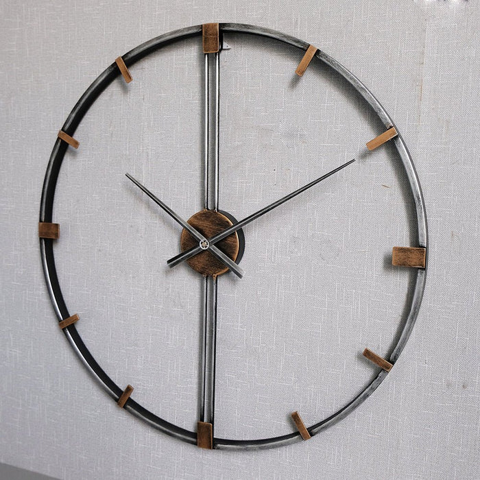 Modern Creative Big Mute Wall Clock Made of Metal