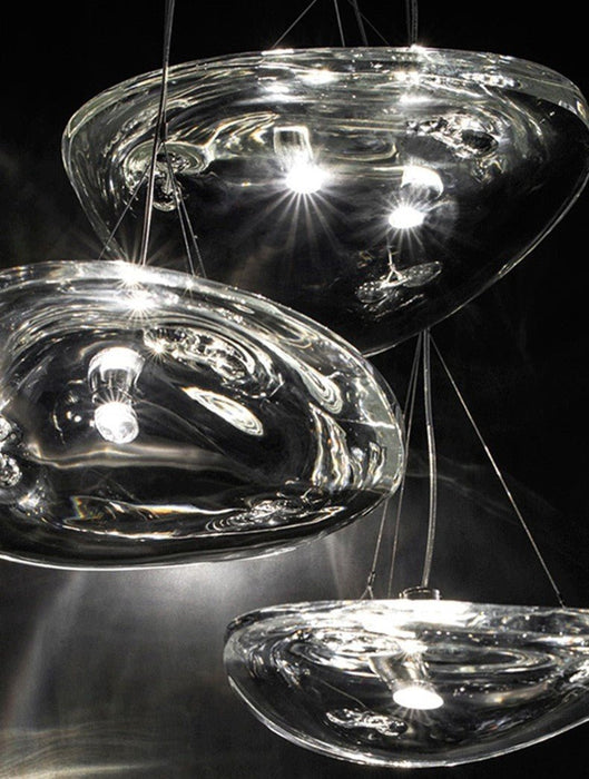 MIRODEMI® Italian New Design Glass Chandelier For Dining Room, Dressing Room Warm Light / Dia9.8" / Dia25.0cm