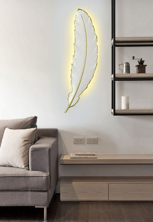 MIRODEMI® Luxury LED Wall Lamp in the Shape of Feather for Bedroom, Living Room image | luxury lighting | feather shape lamps