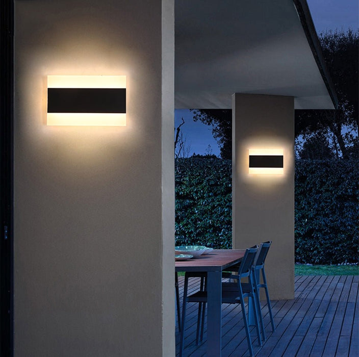 MIRODEMI® Modern Black Waterproof Outdoor Bright LED Wall lamp For Garden, Villa L11.8xW6.3" / Warm white