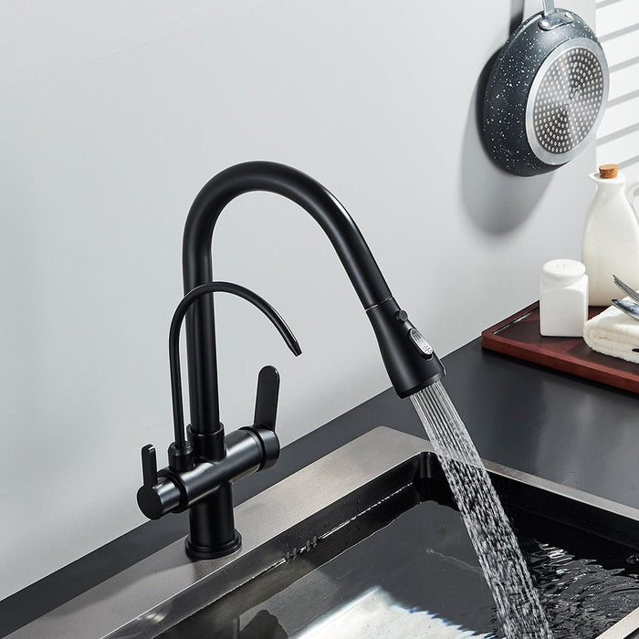 MIRODEMI® Black/Chrome Touch Sensor Kitchen Faucet Mixer Tap with Swivel