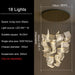 MIRODEMI® Luxury modern led light chandelier for staircase, living room, foyer, stairwell Warm Light / Dimmable / 18 Lights
