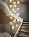 MIRODEMI® Creative LED chandelier for staircase, lobby, bedroom, stairwell 18 pendants / Warm Light 3000K