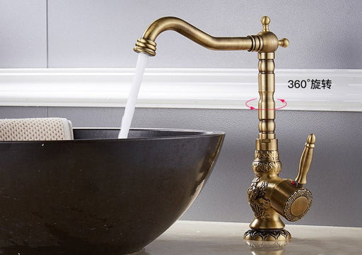 Water Faucet, Wall Mounted Vintage Solid Brass Faucet Single Cold Water  Tape Faucet for Kitchen, Bathroom, Sink, Mop Pool, etc.(Short)