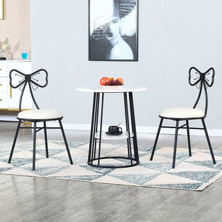 Bow-Knot Shaped Wrought Iron Light Luxury Backrest Chair image | luxury furniture | unique chairs | unique furniture