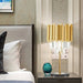 MIRODEMI® Gold/Chrome Polished Steel Crystal Modern Table Lamp for Living Room, Bedroom