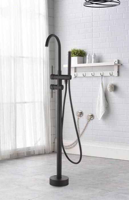 MIRODEMI® Black Bronze Floor Mounted Bathtub Faucet Freestanding Tub Mixer With Handshower