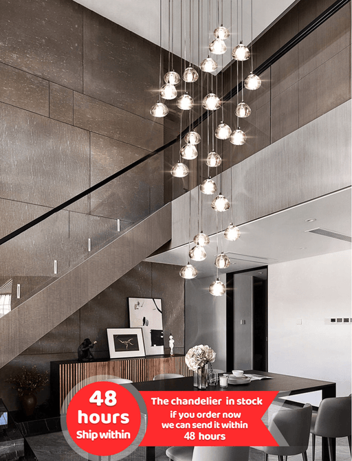 MIRODEMI® Hanging modern crystal lamp for staircase, living room, stairwell image | luxury lighting | hanging lamps