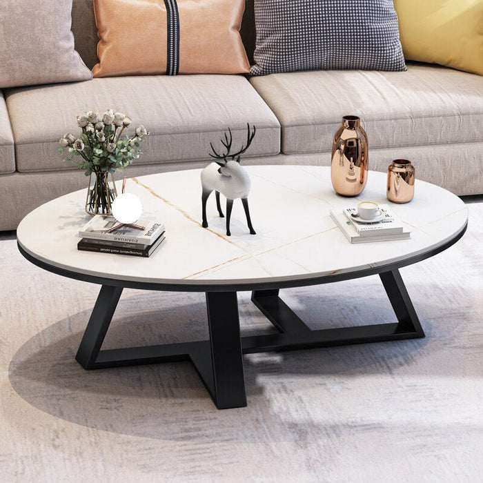 Gold/Black/White/Grey Marble Nordic Coffee Table For Living Room Black + White / 39.4x19.7x17.7"