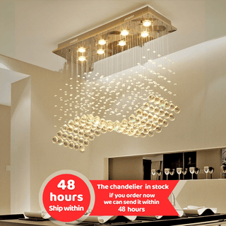 MIRODEMI® Luxury Rectangle LED Crystal Lamp for Dining Room, Living Room image | luxury lighting || luxury crystal lamps