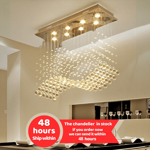 MIRODEMI® Luxury Rectangle LED Crystal Lamp for Dining Room, Living Room image | luxury lighting || luxury crystal lamps