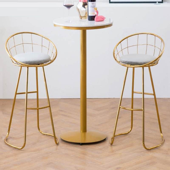 Modern Bar Stool Made of Wrought Iron with Backrest
