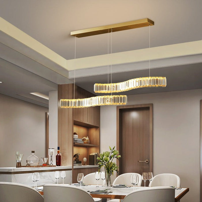 MIRODEMI® Modern Crystal S-shaped LED Chandelier for Living Room, Bedroom, Study