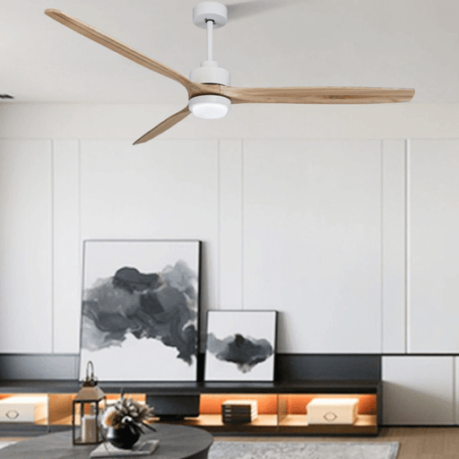 MIRODEMI® 66" Decorative LED White Wooden Ceiling Fan with Remote Control image | luxury furniture | ceiling fans with light