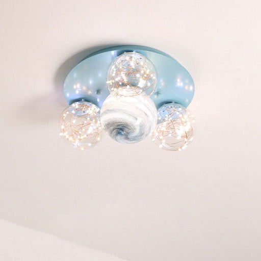 MIRODEMI® Creative Universe Lantern Planet Ceiling Lamps for Kids Room, Bedroom Blue / 4 Lights