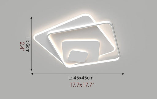 MIRODEMI® Square LED Ceiling Light For Living Room, Dining Room, Study Brightness Dimmable / L17.7xW17.7" / L45.0xW45.0cm / White