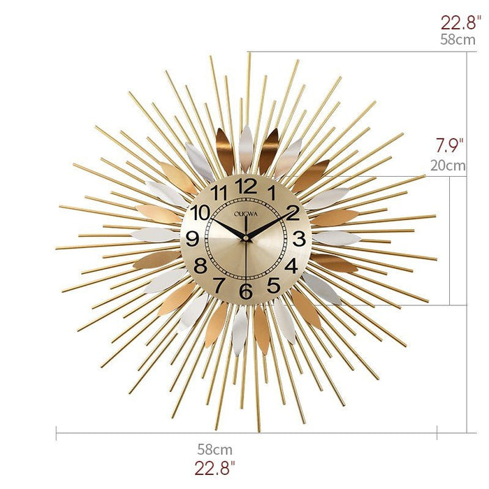 Big Luxury Gold Wall Clock made of Metal