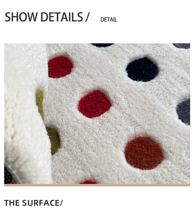 Handmade Colorful Dots Rectangle Area Carpet