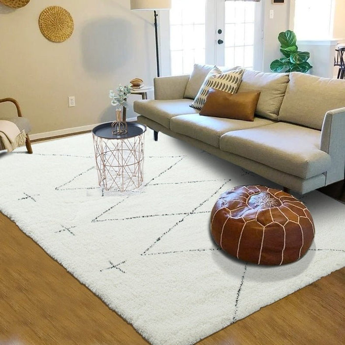 Modern White Soft Rectangle Area Carpet 3'11"х5'3" (120х160cm) / 2