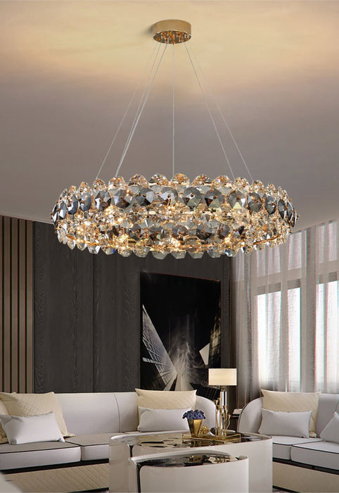 MIRODEMI® Round Gold crystal modern chandelier for living room, dining room