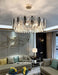 MIRODEMI® Drum Gold Crystal Shine Chandelier For Living Room, Kitchen Dia31.5*H9.8" / Warm White / Dimmable