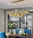 MIRODEMI® Gold Rectangular Crystal LED chandelier for living room, kitchen island