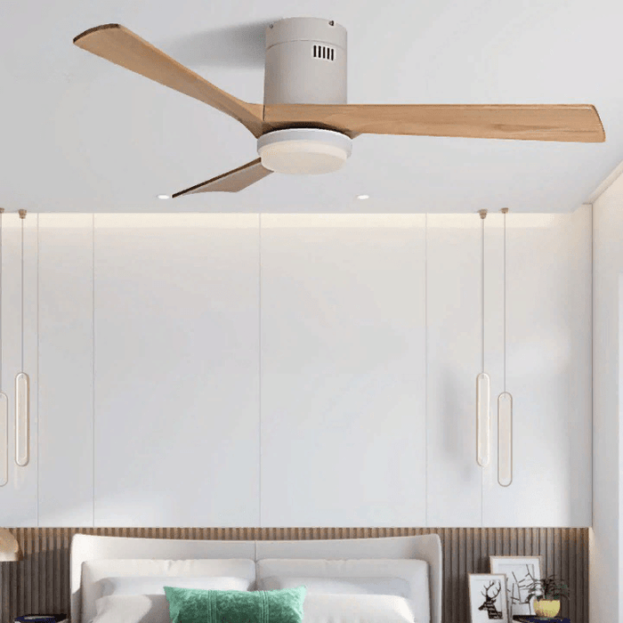 MIRODEMI® 52" Solid Wood Led Ceiling Fan with Remote Control image | luxury furniture | wooden ceiling fans with LED light