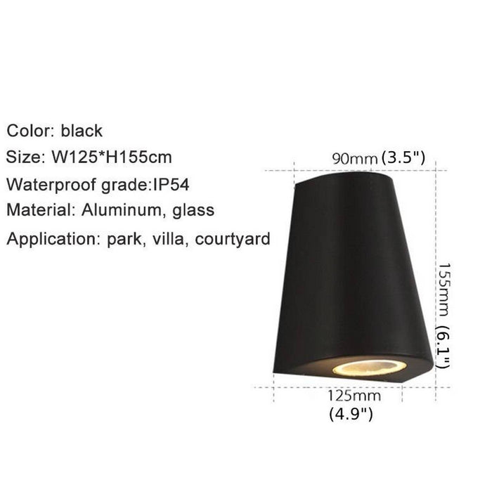 MIRODEMI® Black/Gray Outdoor Aluminum Waterproof LED Wall Lamps For Garden, porch