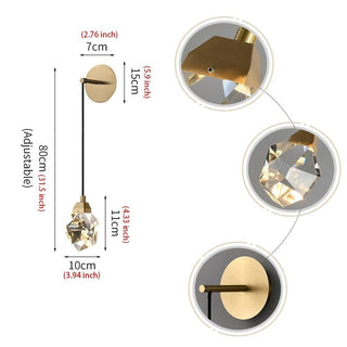 MIRODEMI® Gold Diamond Crystal Pendant Wall Lamp - Set of 2 pcs