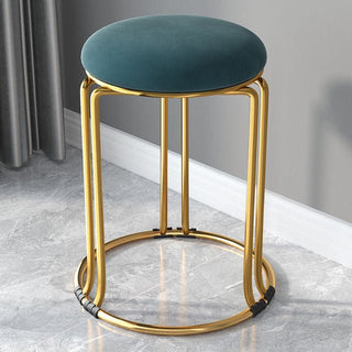 Nordic Suede and Leather Stacked Dining Round Stool image | luxury furniture | luxury stools | luxury leather stools