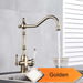 MIRODEMI® Two Handle Swivel Spout Water Purifier Sink Kitchen Faucet Golden