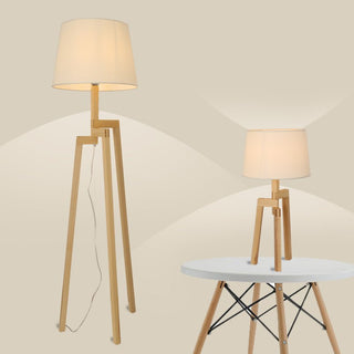 MIRODEMI® Modern Floor Lamp of Solid Wood with Light Lampshade image | luxury lighting | luxury floor lamps | wooden lamps