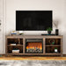 Classic Cubby Fireplace TV Stand Made in Espresso Color