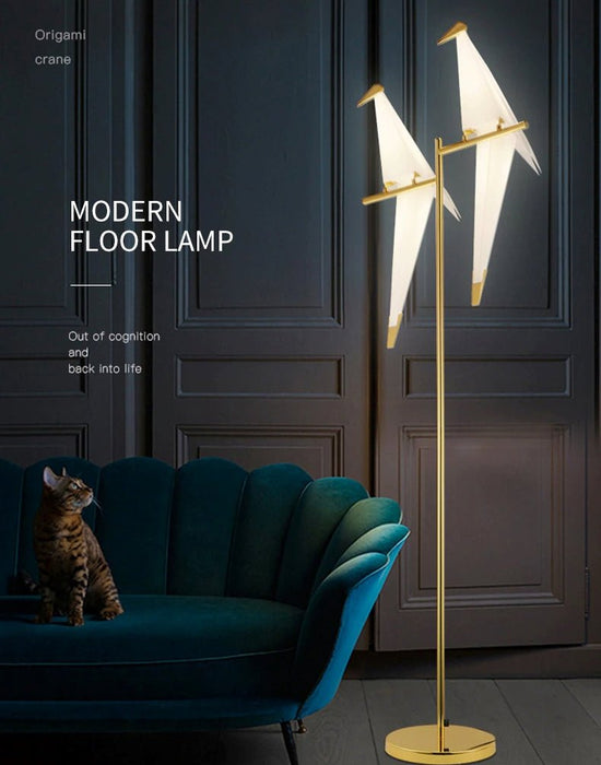 MIRODEMI® Luxury Gold Modern parrot floor lamp for bedroom, study room, living room