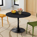 Black/White Modern Round Dining Table with Round MDF Table Top Black