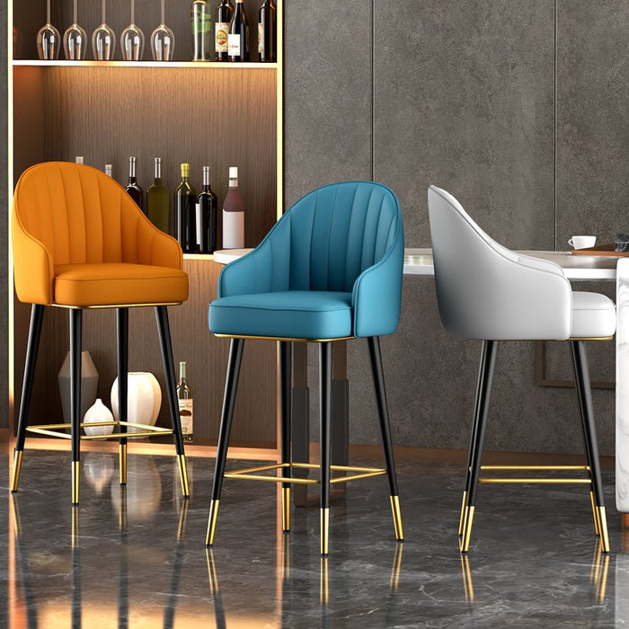 Modern Rotating High Bar Chair with Backrest for Living Room and Restaurants