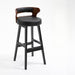 High-Leg Bar Stool with Backrest Made of Solid Wood image | luxury furniture | bar decor | bar furniture | wood stool