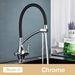 MIRODEMI® Dual Spout Swivel Pull Down Kitchen Faucet With Filter Chrome / A