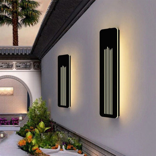 MIRODEMI® Modern Black Outdoor Waterproof LED Aluminum Wall lamps For Garden Porch W4.7*H39.4" / Cold white
