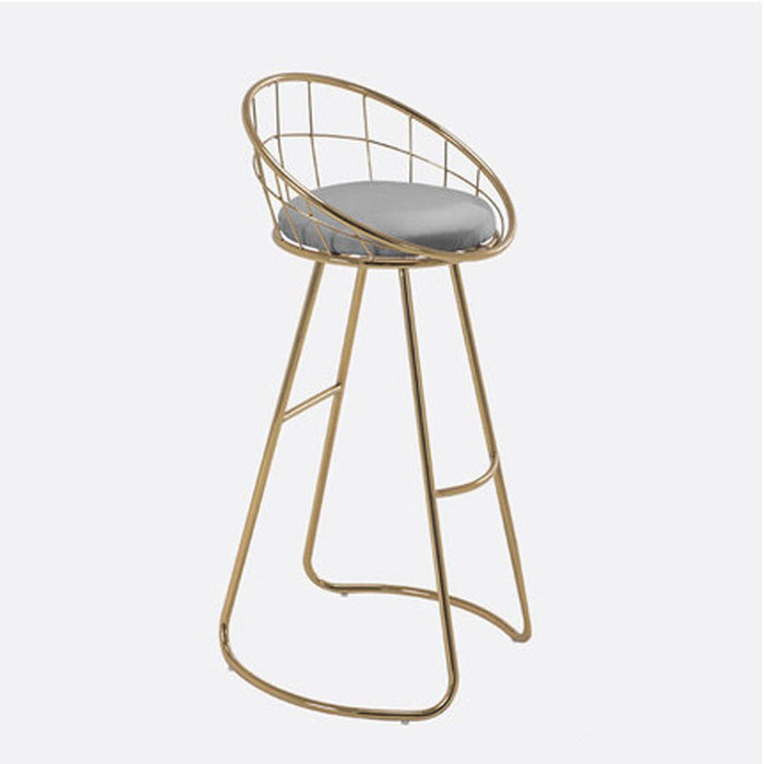 Modern Bar Stool Made of Wrought Iron with Backrest