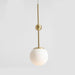 MIRODEMI® Minimalist Design LED Glass Ball Ceiling Cord Hanging Lamp in Gold Metal 1 head