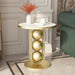 Gold/Black/White Round Coffee Table For Luxury Living Room Gold + White / D19.7*H21.7"